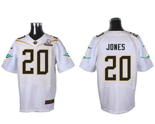 Nike Dolphins #20 Reshad Jones White 2016 Pro Bowl Men's Stitched NFL Elite Jersey - Click Image to Close